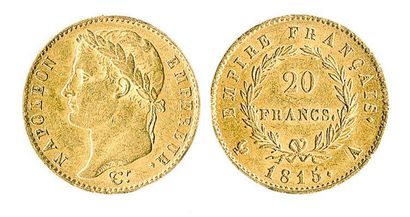 null 20 F. Napoléon I lauré pour les Cent Jours, 1815 Paris. G1025 a, LF 516. TT...