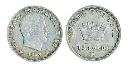null IDEM - 15 soldi, 1814 Milan, 371 ex. LMN870. De toute rareté et TB