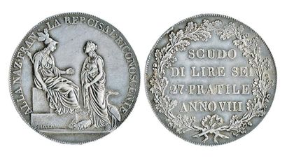 ITALIE République Cisalpine (1797-1802) Scudo de 6 lire, Milan an VIII (1800). LMN926....