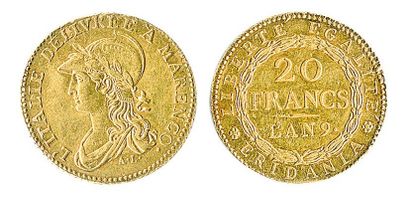 null GAULE SUBALPINE (1800 -1802). 20 francs or "Marengo", an 9 Turin. LMN896. Presque...