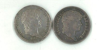 null IDEM - 5 lire, 1813. LMN1218. Lot de 2 ex. TTB et TB