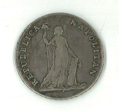 ITALIE République Napolitaine (1799) Piastre de 12 carlini, an VII (1799). LMN1192....