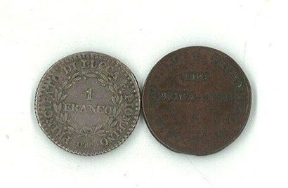 null IDEM - Lot d'un franco 1808 et d'un 3 centesimi de cuivre 1806. LMN1184 et 1188....