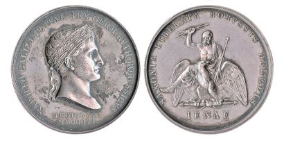 null NAPOLEON I. Médaille d'argent (41mm) de 1806 pour la bataille d'Iena par Manfredini....