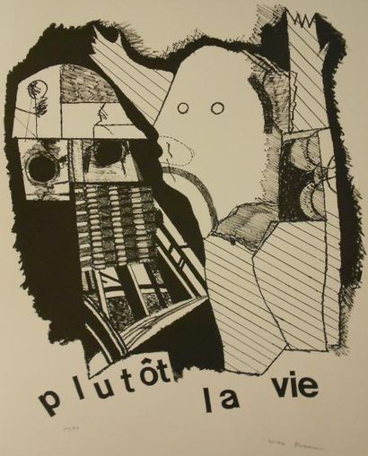 PAPART MAX (1911-1994) Plutôt la vie Lithographie en noir, numérotée 19/50 en bas...