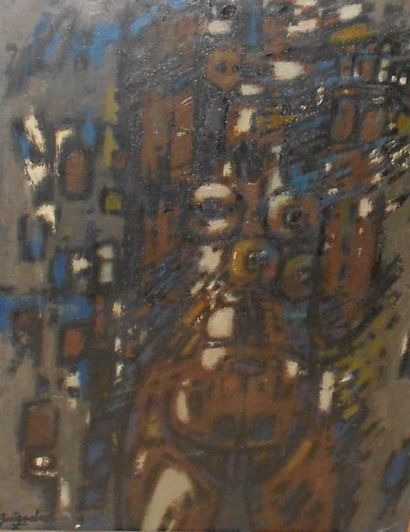 GUIGNEBERT JEAN-CLAUDE (NÉ EN 1921) Nu bleu Huile sur carton marouflé sur toile (petits...