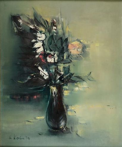 KOVAN STÉPHANE, XXE SIÈCLE Bouquet, 1977 Huile sur toile, signée et datée en bas...