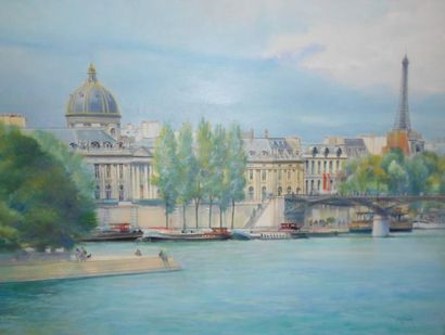 RAFLEWSKI ROLF (NÉ EN 1943) Paris, la Seine avec le Pont des Arts et le quai de Conti,...