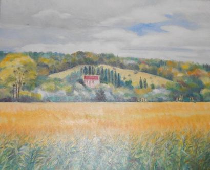 RAFLEWSKI ROLF (NÉ EN 1943) Giverny, le champ du Grand Val, 2003 Peinture sur toile,...