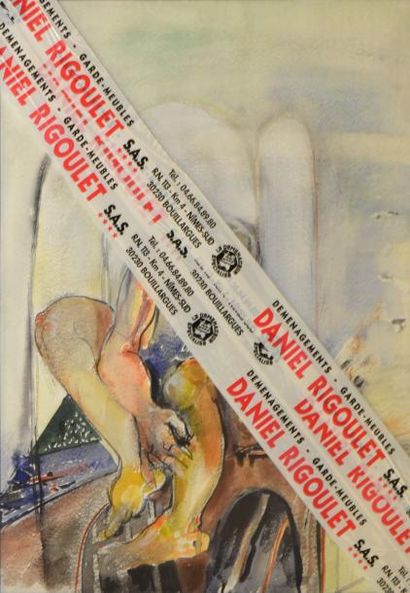 VALDET HAMIDI, XXE SIÈCLE Nu assis, 1983 aquarelle, signée et datée en bas à gauche...