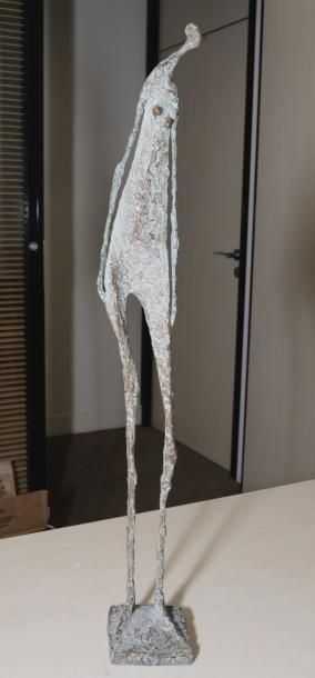 YERMIA PIERRE, XX-XXIE SIÈCLES Figure debout n°V sculpture en bronze à patine antique,...