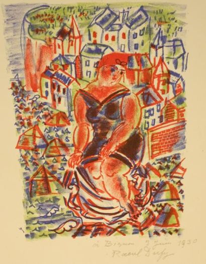 DUFY RAOUL (1877-1953) Lithographie, signée, située et datée 3 juin 1930 à Bignou...