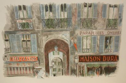 GRAU SALA ÉMILIO (1911-1975) Commerces à Paris Lithographie en couleurs, signée en...