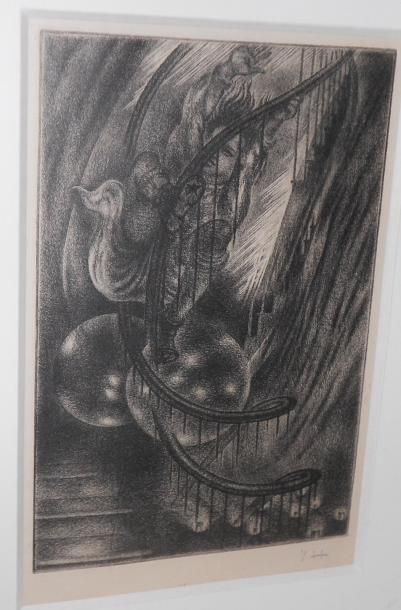 HUGO VALENTINE, 1887-1968 Les poètes de sept ans, Rimbaud Gravure en noir et blanc...
