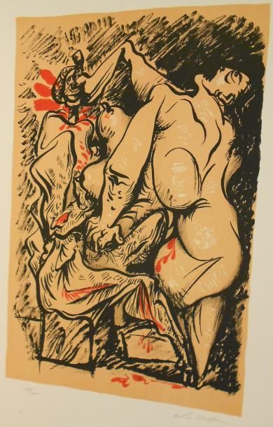 MASSON ANDRÉ (1896-1987) Homicide Lithographie en couleurs, signée en bas à droite,...
