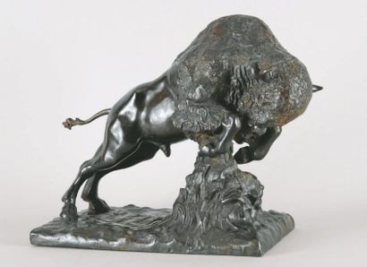 Ferdinand PARPAN 1902 - 2004 BISON bronze à patine brun foncé, fonte à la cire perdue...