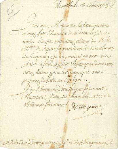 null Charles Gravier, comte de VERGENNES (1719-1787) diplomate, ministre des Affaires...