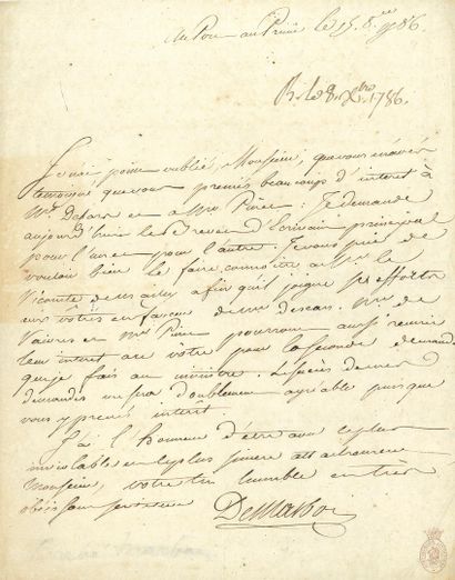 null François BARBÉ-MARBOIS (1745-1837) ministre et administrateur. L.A.S., Port-au-Prince...