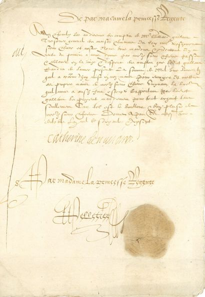 null CATHERINE DE BOURBON (1559-1604) Infante de Navarre, sœur d'Henri IV. P.S. «...