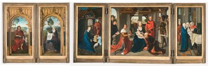 MEMLING Hans (d'après) 1425 / 1440 -Bruges 1494 Triptyque de l'Adoration des Mages...