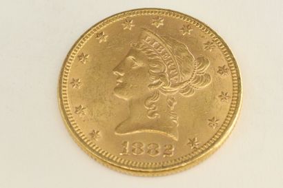 null Une pièce en or de 10 dollars " Coronet Head - Eagle " avec devise.

1882 (x1)



Poids...