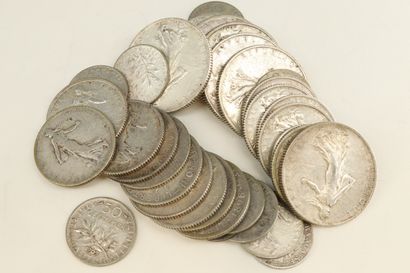 Set of silver coins, mostly of type Semeuse....