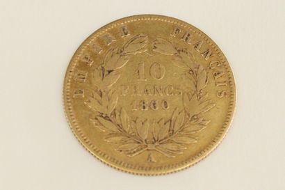 null 1 coin of 10 Francs Napoleon III bare head, 1860, A.

Weight : 3.22g.