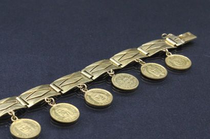 Bracelet articulé en or jaune 18k (750) à...