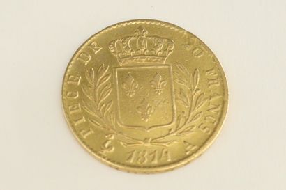 null Pièce en or de 20 francs Louis XVIII buste habillé.

1814 A (x1).

A : atelier...