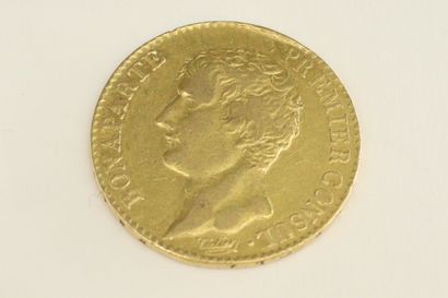 Pièce en or de 20 francs Bonaparte. AN 12...