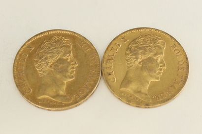 null Deux pièces en or de 40 francs Charles X

1830 A (x2) - Atelier : Paris (tranche...