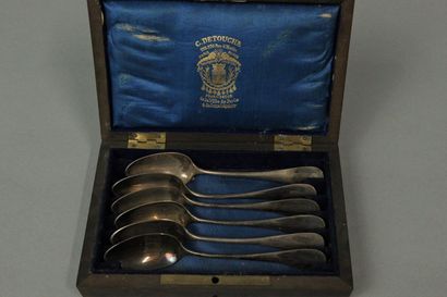 LAVALLEE

Set of six small silver spoons...