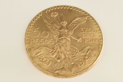 null Pièce en or de 50 pesos 1821-1947.



TTB.

Poids : 41.60 g.