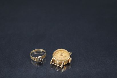 null 18k (750) yellow gold debris:

- LIP bracelet watch case

- yellow gold ring...