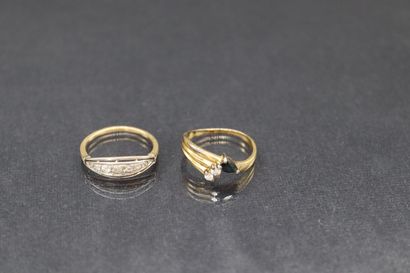 Lot composed of two 18k (750) yellow gold...