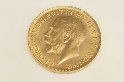 Pièce en or de 1 souverain George V. 1914...