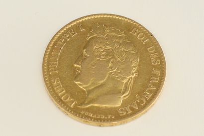 Pièce en or de 40 francs Louis Philippe I...
