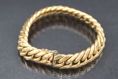 null Bracelet in 18k (750) yellow gold with curb chain. 

Eagle head hallmark.

Hallmark...