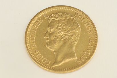 null Pièce en or de 20 francs Louis-Philippe I Type Tiolier, tranche en relief.

1831...