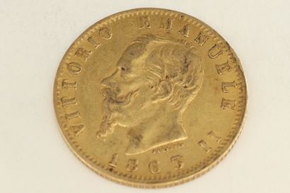 A gold coin of 20 lire 