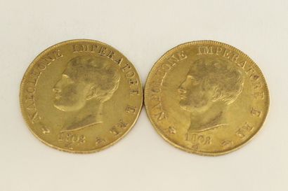 null Deux pièces en or de 40 lire Napoleone Imperator

1808 M (x2) - Atelier : Milan



Poids...