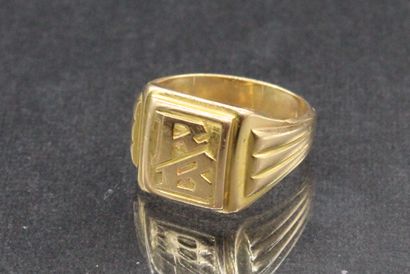 Chevalière in 18k (750) yellow gold, 