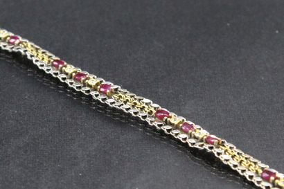 Bracelet in 18k (750) yellow and white gold...