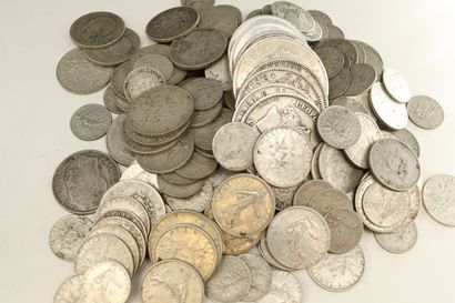 Lot of various silver coins: 

- 5 Francs...