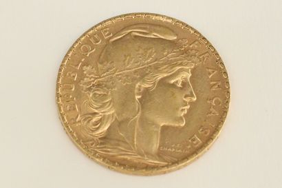 Pièce en or de 20 Francs au coq (1905). 
Poids...