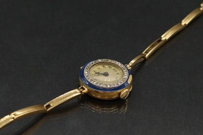 Lady's watch, bracelet and case in 18k (750)...