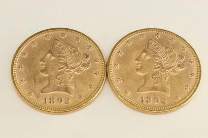 Two 10 dollar gold coins 