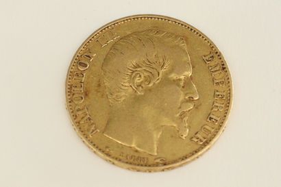 Gold coin of 20 Francs Napoleon III Emperor...