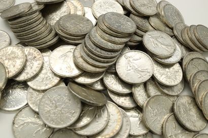 Lot of silver coins of 5 Francs Semeuse :

1960x34,...