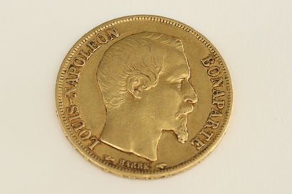 Gold coin of 20 Francs Louis-Napoleon Bonaparte...
